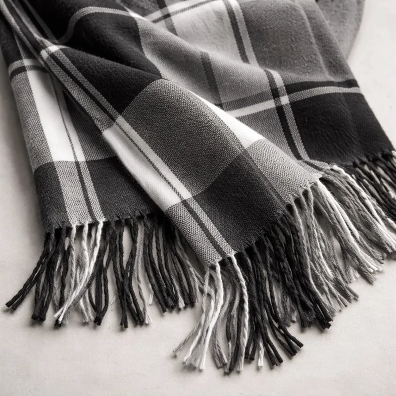 BUFANDA UNISEX DISEÑOS DE CUADROS SUAVE OTONO INVIERNO - 3