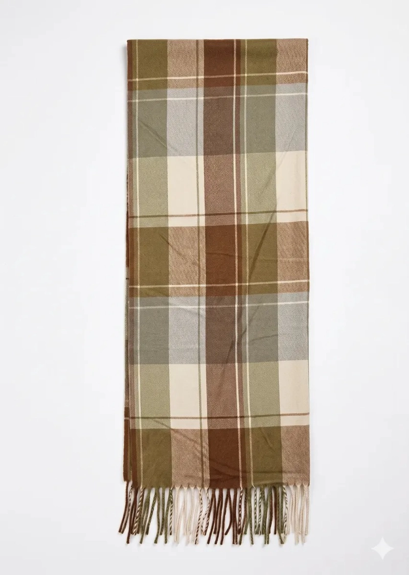 BUFANDA UNISEX DISEÑOS DE CUADROS SUAVE OTONO INVIERNO - 6