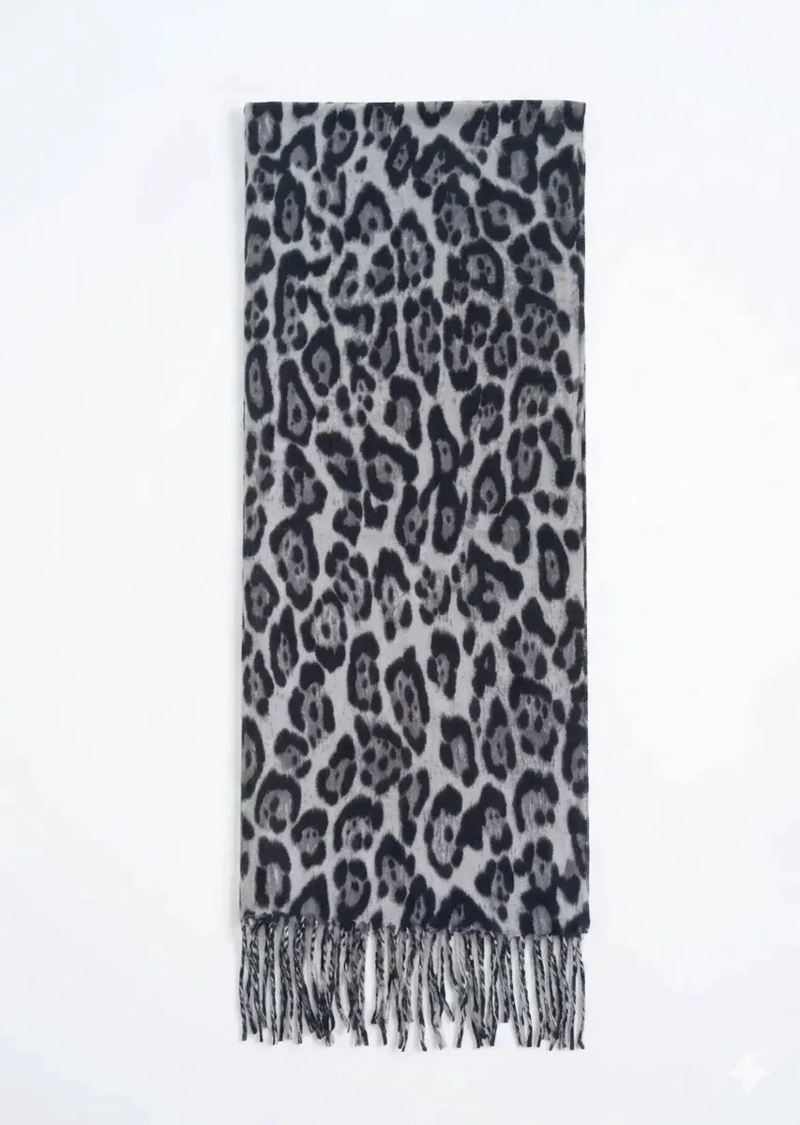 BUFANDA PASHMINA MUJER ANIMAL PRINT LEOPARDO SUAVE ELEGANTE GRIS ANIMAL PRINT M - 2