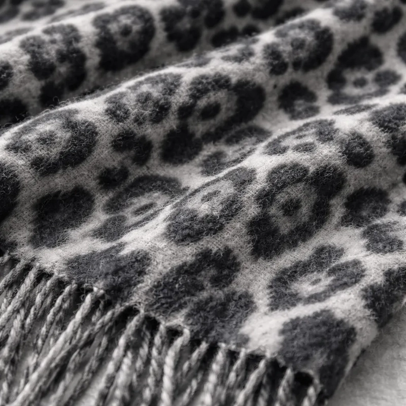 BUFANDA PASHMINA MUJER ANIMAL PRINT LEOPARDO SUAVE ELEGANTE GRIS ANIMAL PRINT M - 3