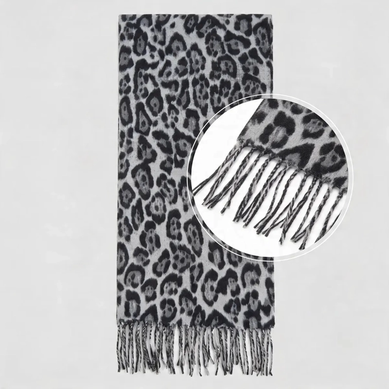 BUFANDA PASHMINA MUJER ANIMAL PRINT LEOPARDO SUAVE ELEGANTE GRIS ANIMAL PRINT M - 5