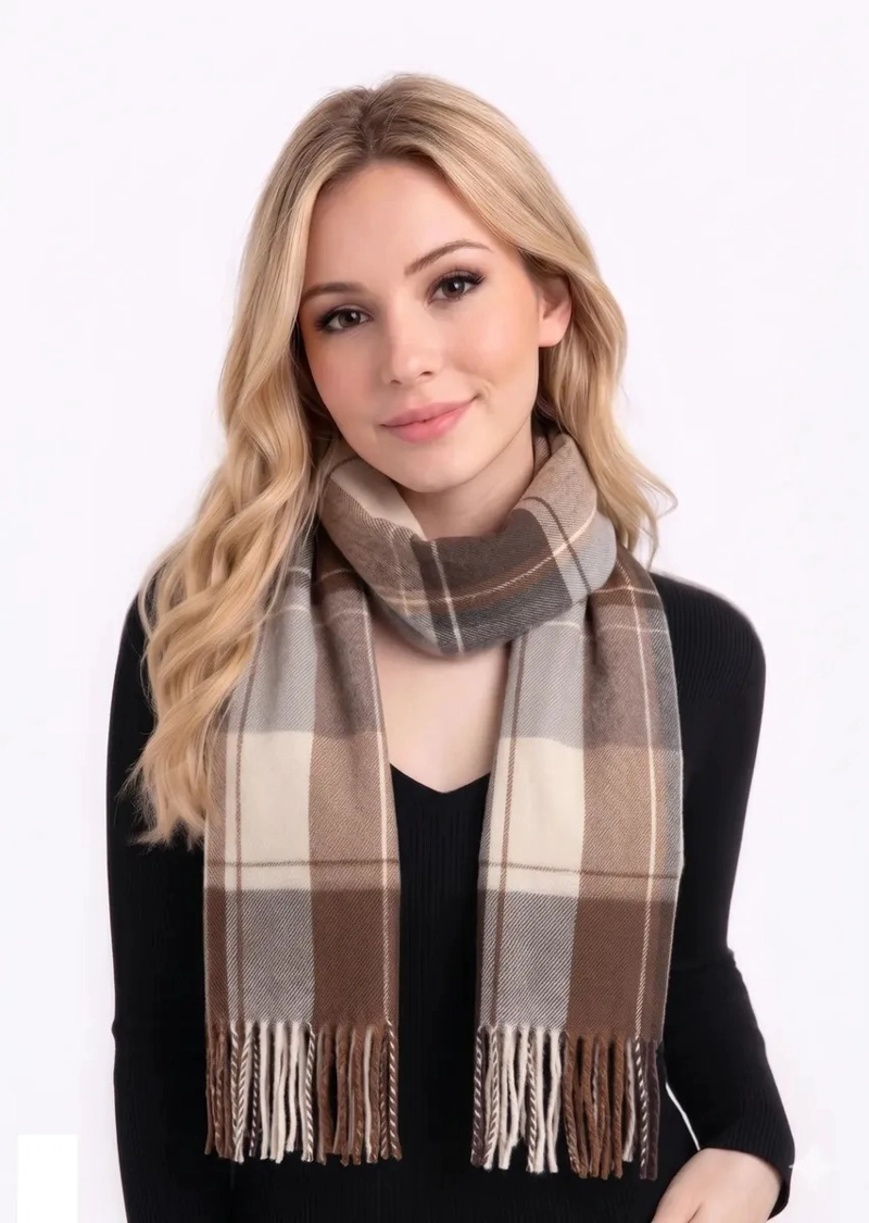 BUFANDA UNISEX DISEÑOS DE CUADROS SUAVE OTONO INVIERNO - 1