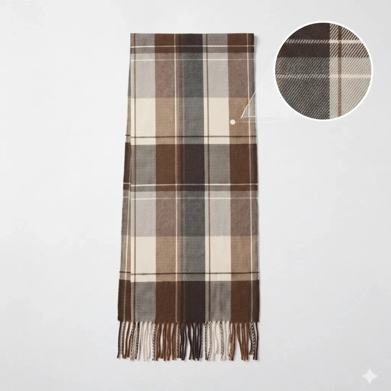 BUFANDA UNISEX DISEÑOS DE CUADROS SUAVE OTONO INVIERNO - 3