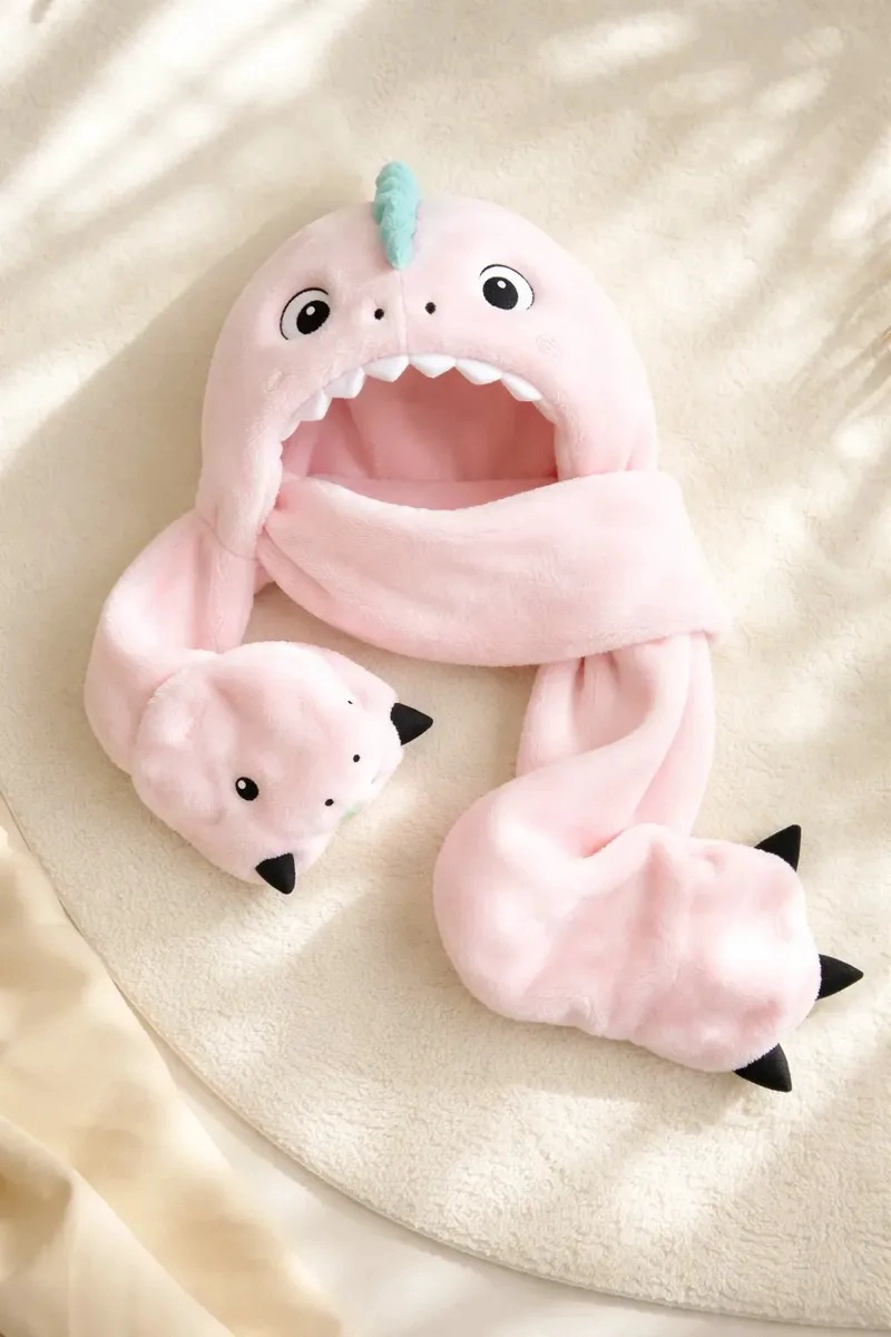 CONJUNTO GORRO, BUFANDA Y GUANTES, NIÑOS DISEÑO DINOSAURIO - 7
