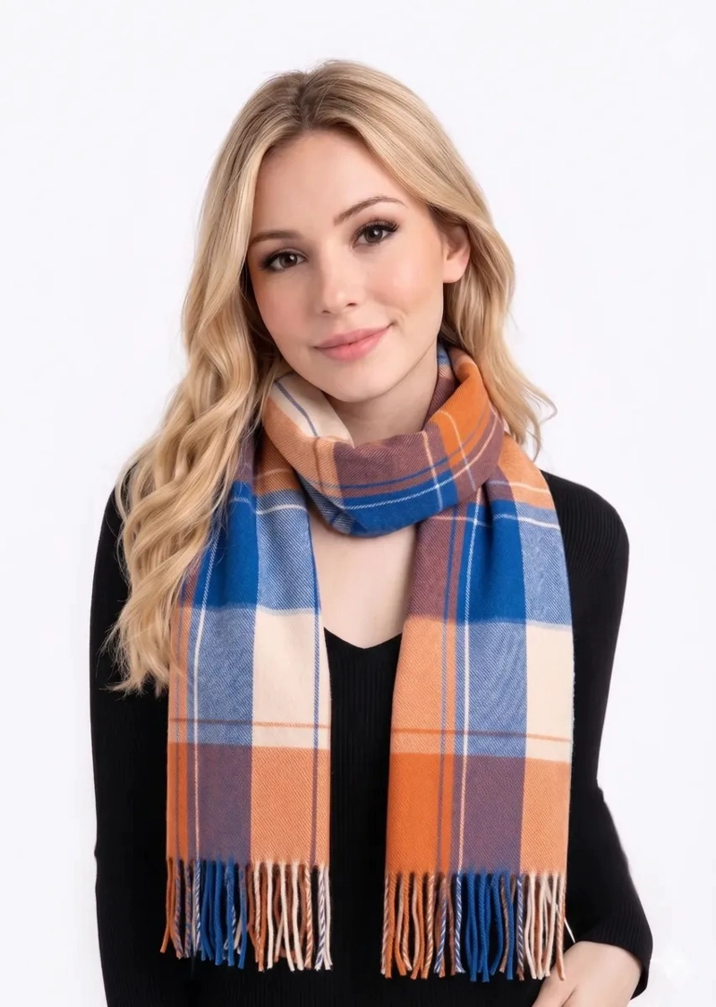 BUFANDA UNISEX DISEÑOS DE CUADROS SUAVE OTONO INVIERNO - 1