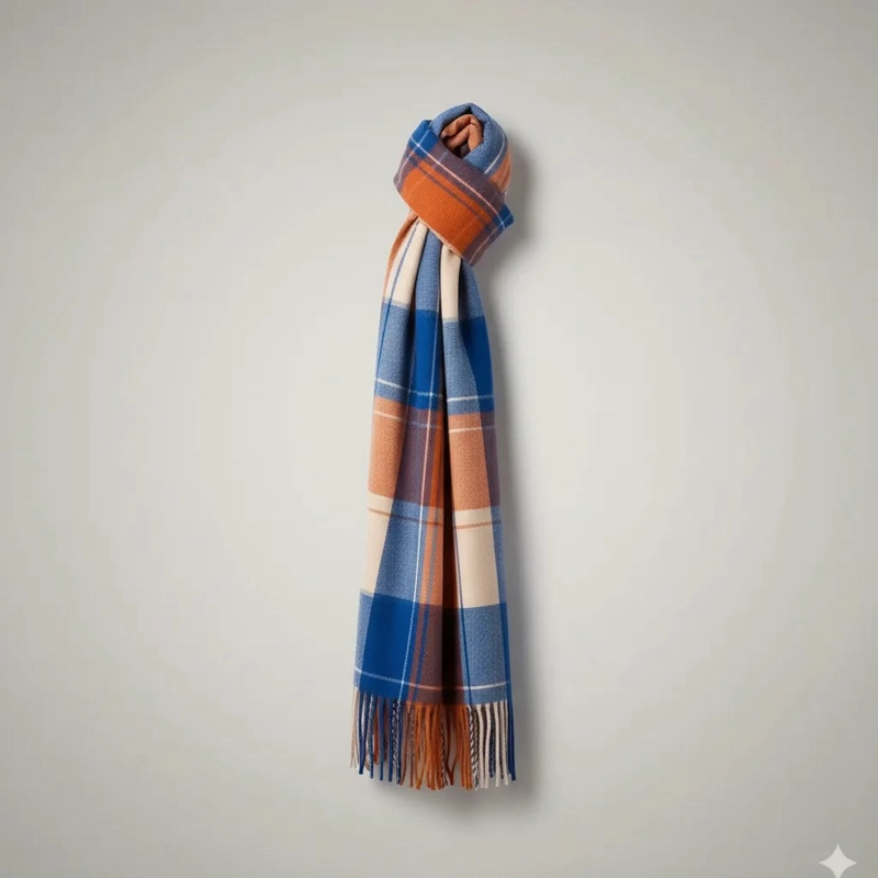 BUFANDA UNISEX DISEÑOS DE CUADROS SUAVE OTONO INVIERNO - 4