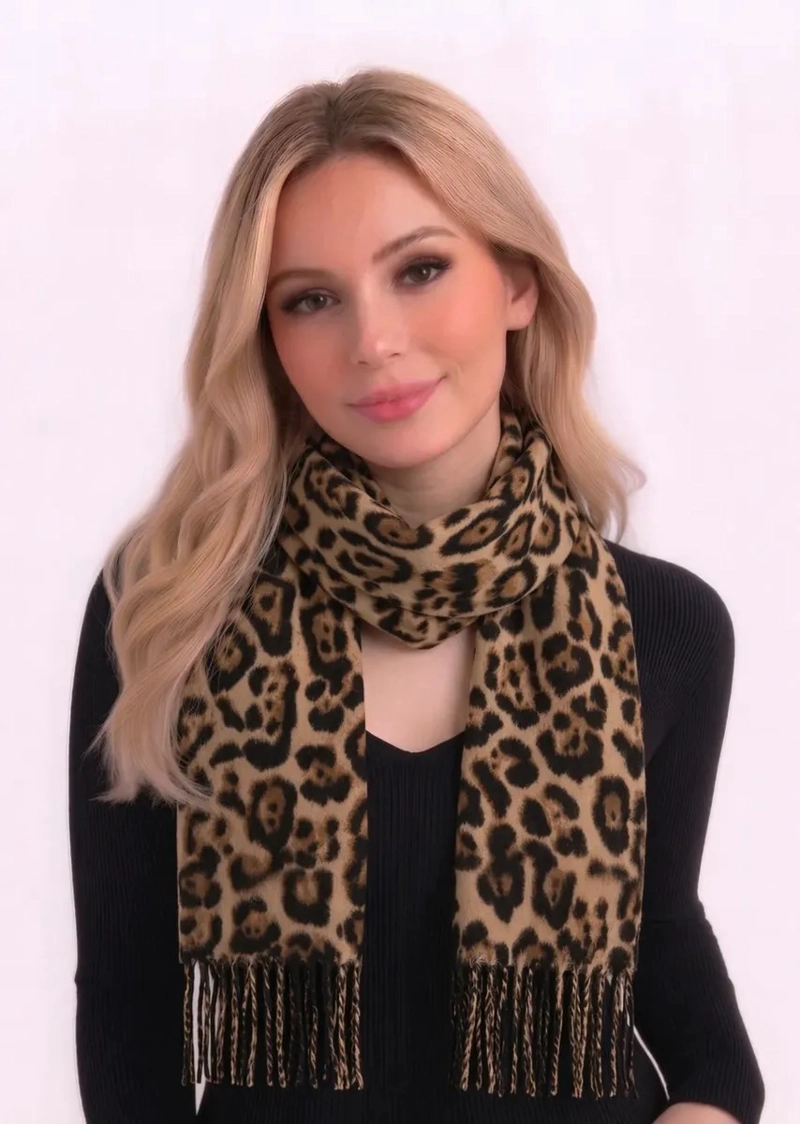 BUFANDA PASHMINA MUJER ANIMAL PRINT LEOPARDO SUAVE ELEGANTE - 1