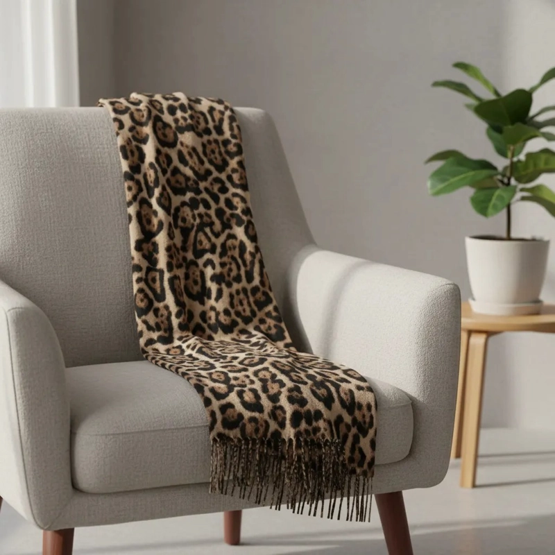 BUFANDA PASHMINA MUJER ANIMAL PRINT LEOPARDO SUAVE ELEGANTE - 3