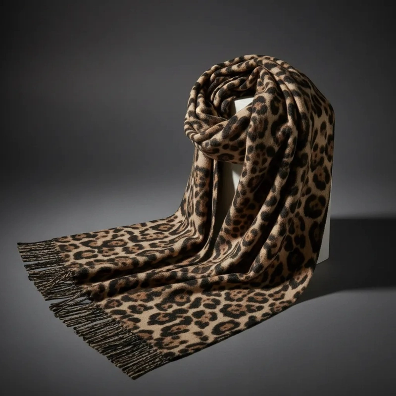 BUFANDA PASHMINA MUJER ANIMAL PRINT LEOPARDO SUAVE ELEGANTE - 5