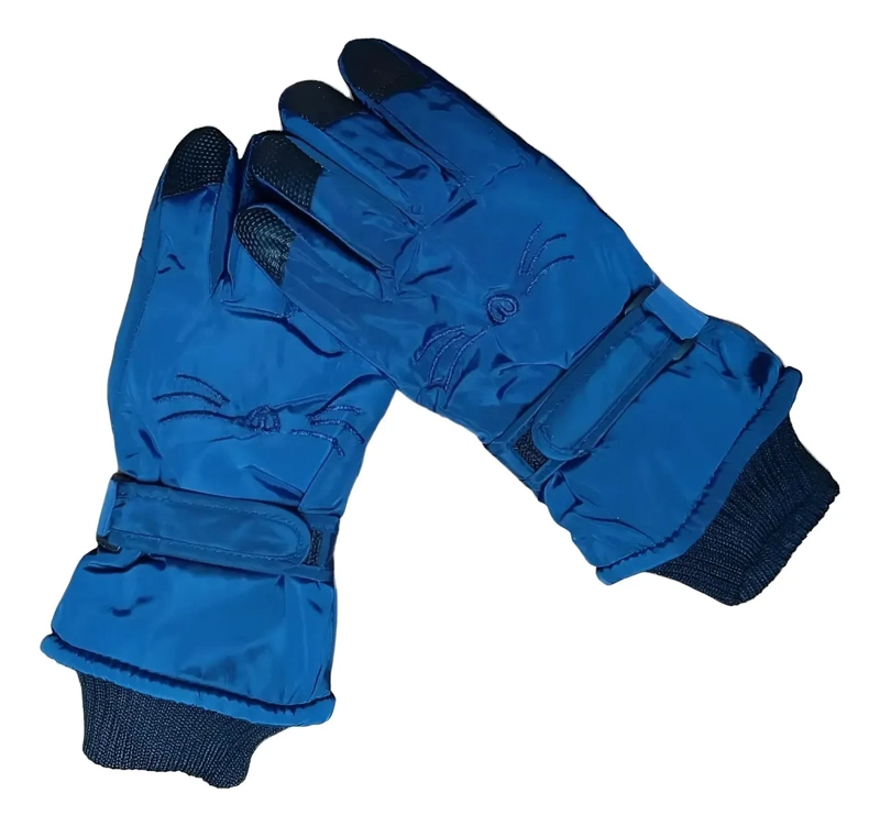 GUANTES DE NIÑOS PARA NIEVE, INVIERNO. DISEÑO BIGOTES GATO - 3