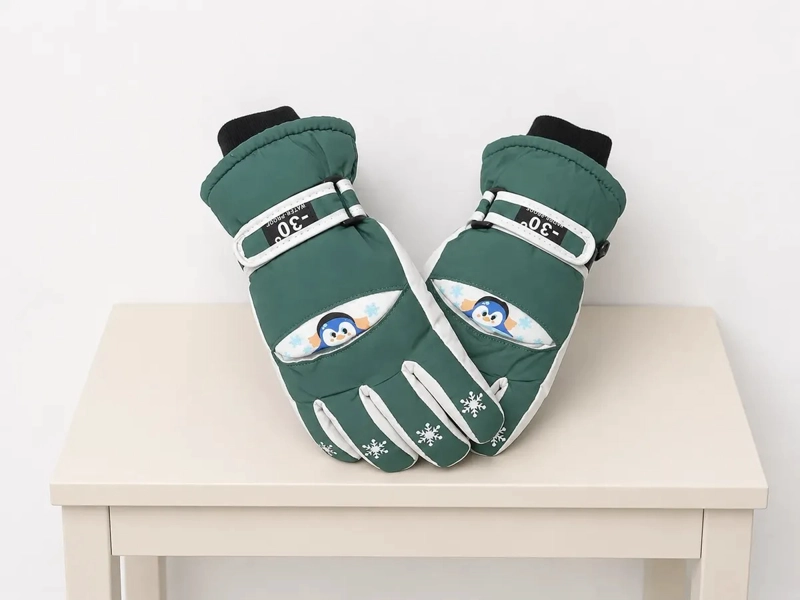 GUANTES PARA NIÑOS OTOÑO INVIERNO TERMICOS DISEÑO PINGÜINOS - 1