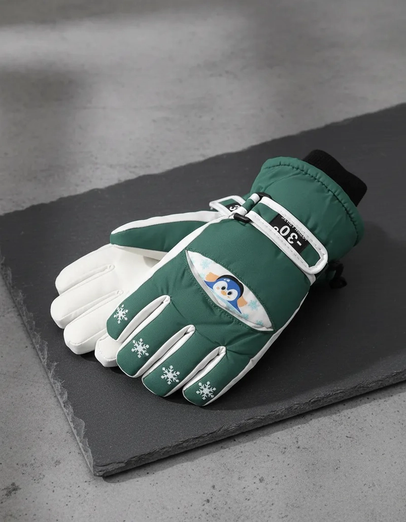 GUANTES PARA NIÑOS OTOÑO INVIERNO TERMICOS DISEÑO PINGÜINOS - 2