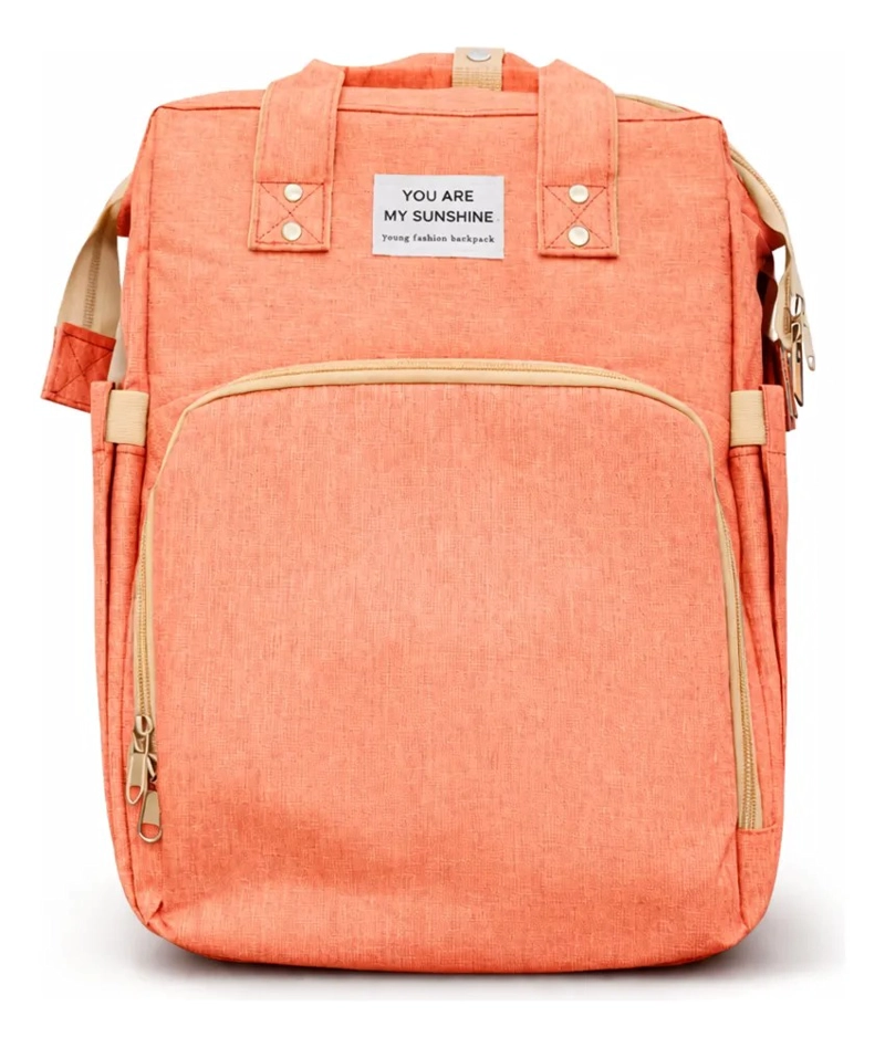 MOCHILA PAÑALERA CUNA 3 EN 1 PORTATIL USB + GANCHOS COCHE - 1