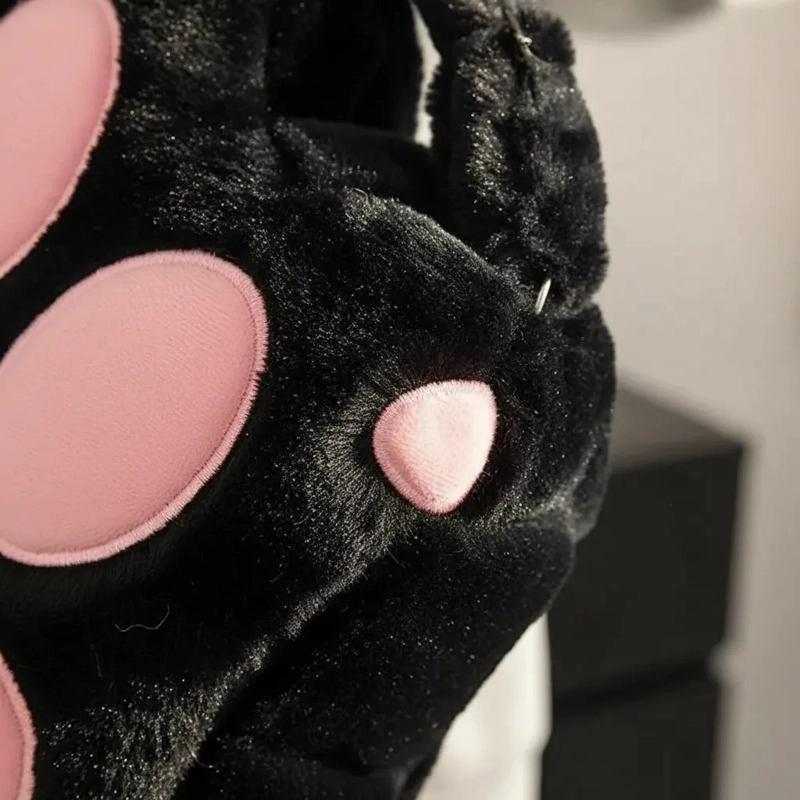 BOLSO GARRA GATO KAWAII TELA PELUCHE SUAVE CORREA AJUSTABLE - 6