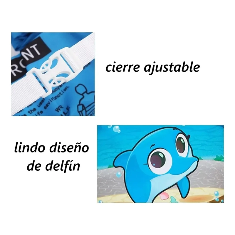 FLOTADOR CON ALITAS PARA NIÑOS DISEÑO DELFIN PARA 2-6 AÑOS - 6