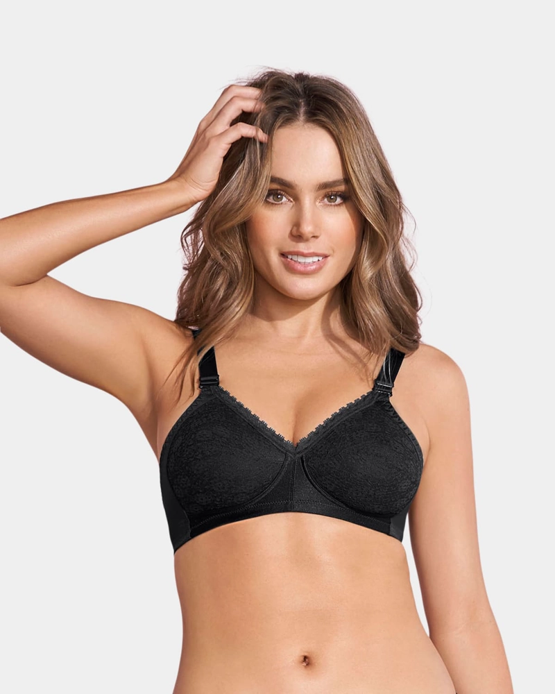 BRASIER MUJER LEONISA 1176 BÁSICO NEGRO - 1