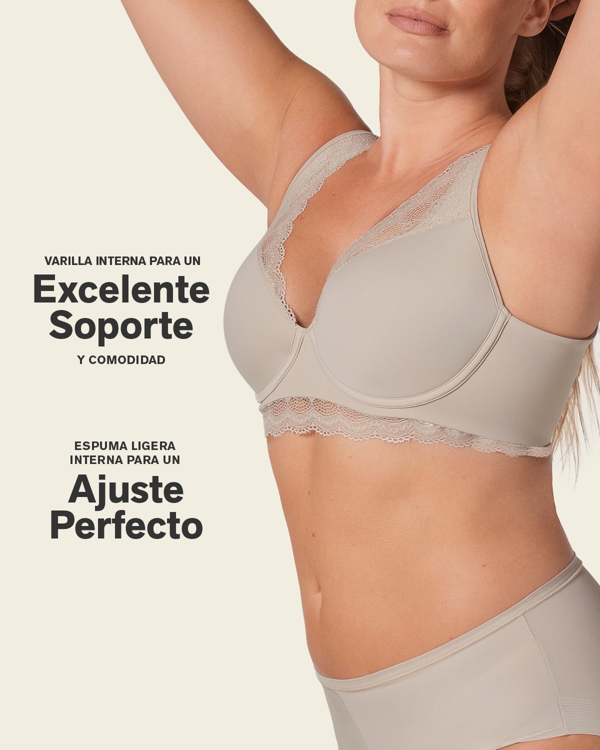 BRASIER MUJER LEONISA 11995 BÁSICO MARFIL - 3
