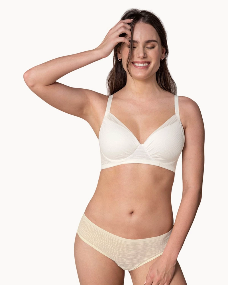 BRASIER MUJER LEONISA 91026 BÁSICO CREMA - 5