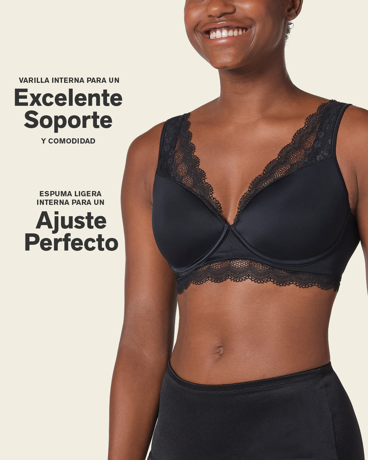BRASIER MUJER LEONISA 11995 BÁSICO NEGRO - 3