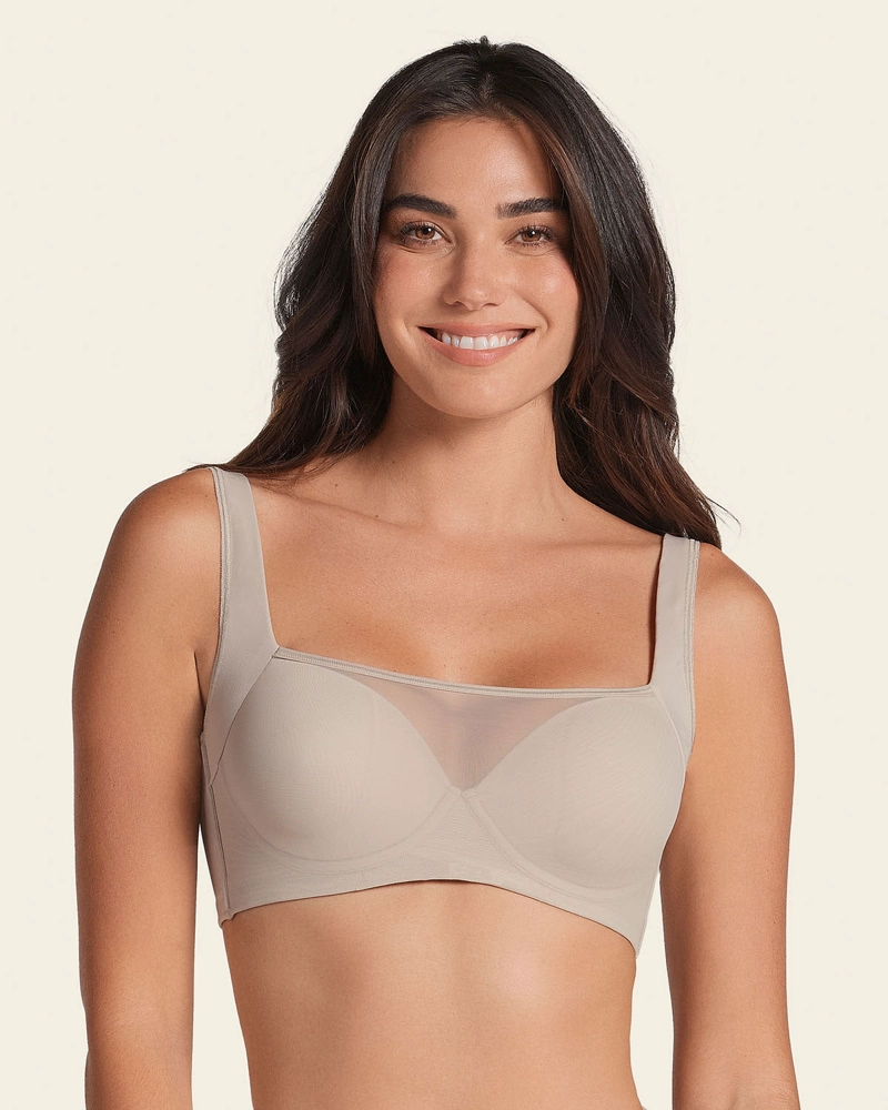 BRASIER MUJER LEONISA 11974 REALCE MEDIO CAFÉ - 1