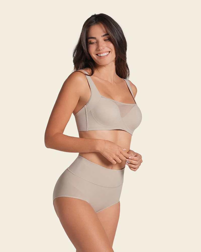 BRASIER MUJER LEONISA 11974 REALCE MEDIO CAFÉ - 2