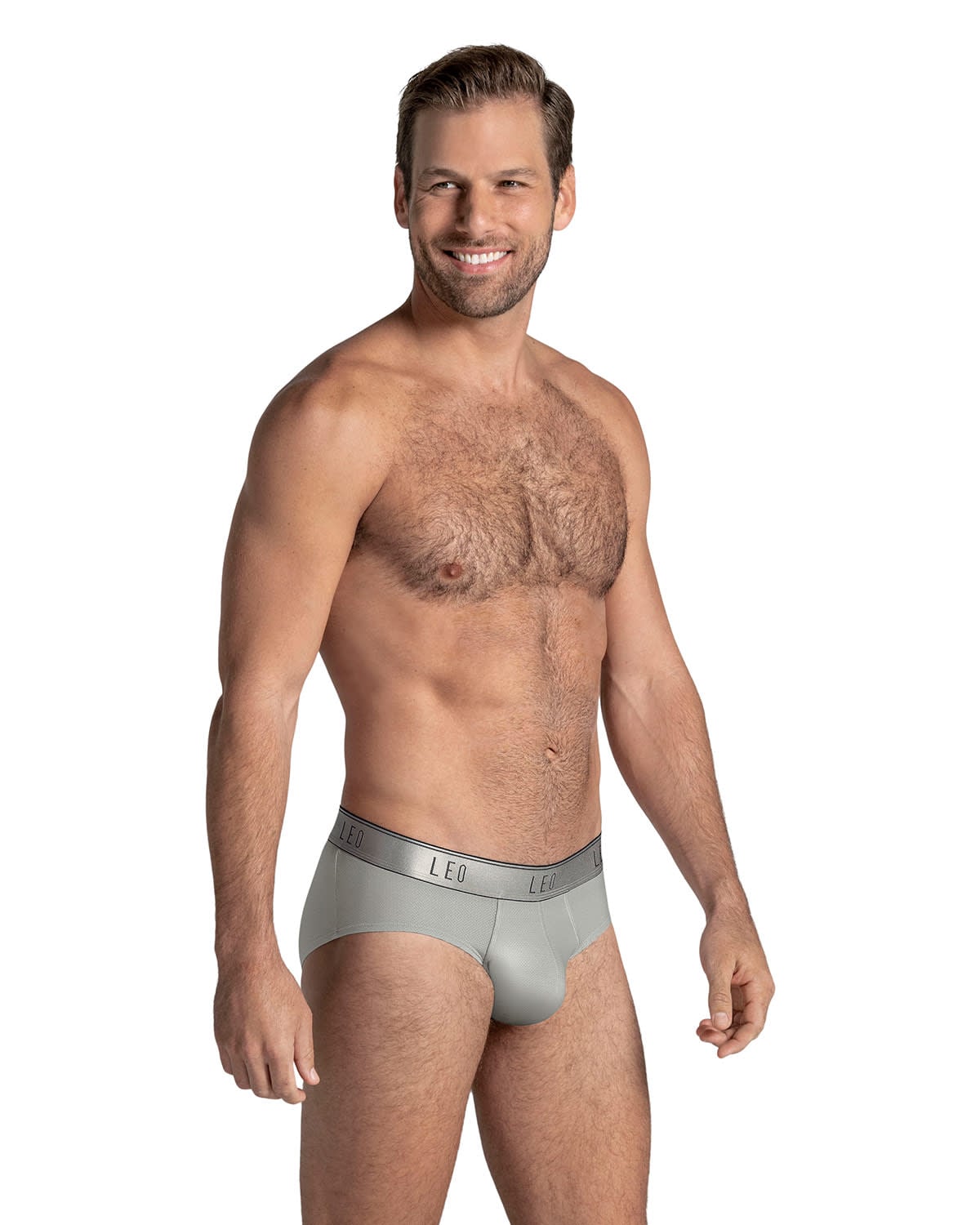 BÓXER HOMBRE LEONISA 33278 BRIEF DE ALTA TRANSPIRACIÓN EN MICROFIBRA USO DIARIO GRIS CLARO - 1