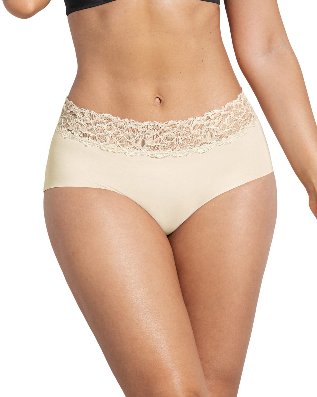 PANTIES MUJER LEONISA 12960 HIPSTERS Y CACHETEROS CREMA - 1