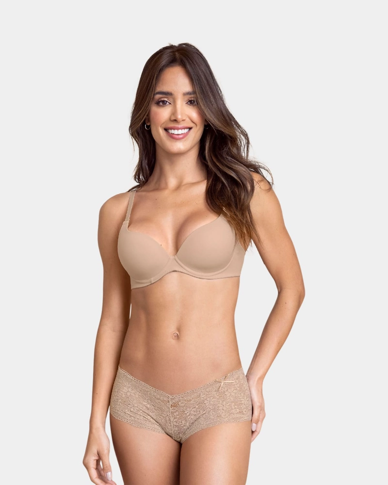 BRASIER MUJER LEONISA 71261 REALCE MEDIO CAFÉ - 3