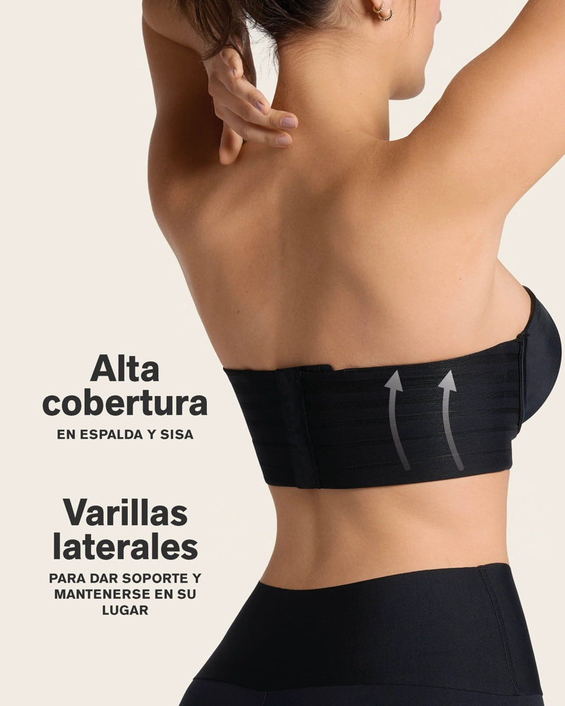 BRASIER MUJER LEONISA 11986 STRAPLESS NEGRO - 4