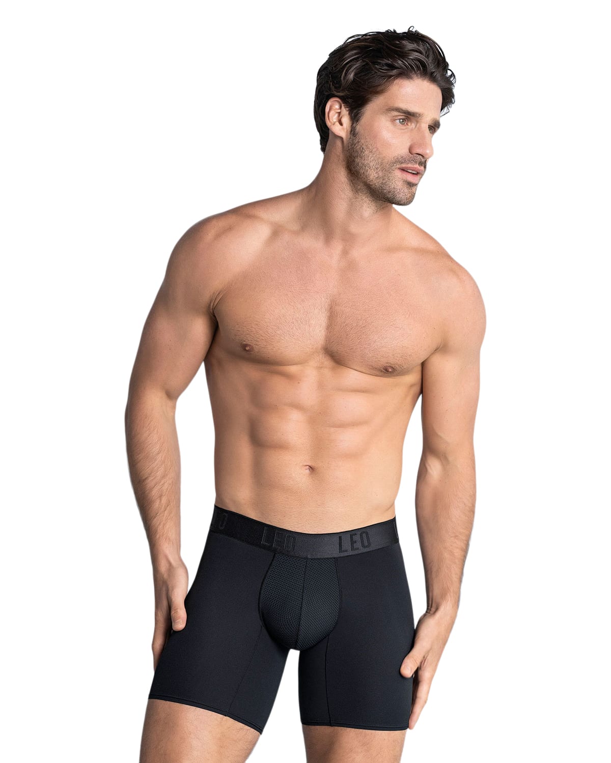 BÓXER HOMBRE LEONISA 33309 DEPORTIVO NEGRO - 1