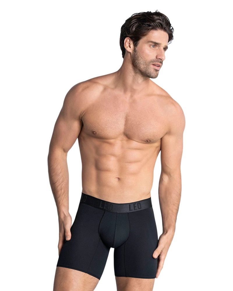 BÓXER HOMBRE LEONISA 33309 DEPORTIVO NEGRO - 1