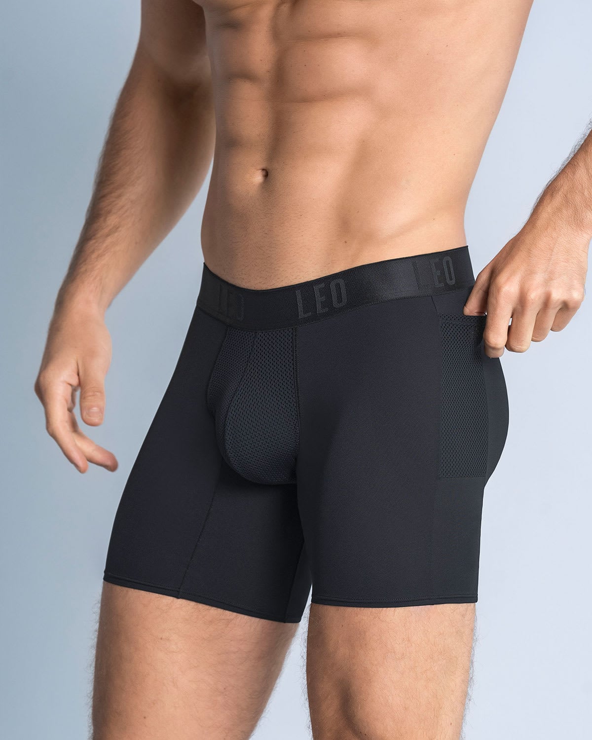 BÓXER HOMBRE LEONISA 33309 DEPORTIVO NEGRO - 2