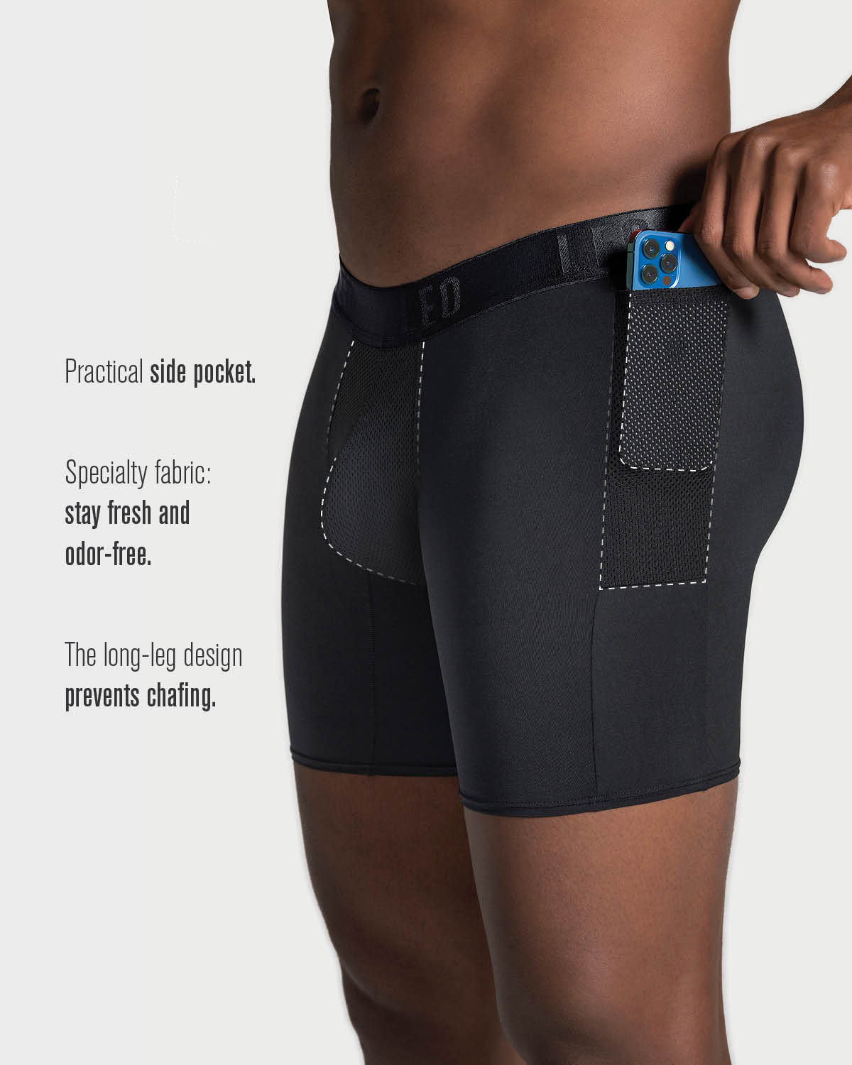 BÓXER HOMBRE LEONISA 33309 DEPORTIVO NEGRO - 6