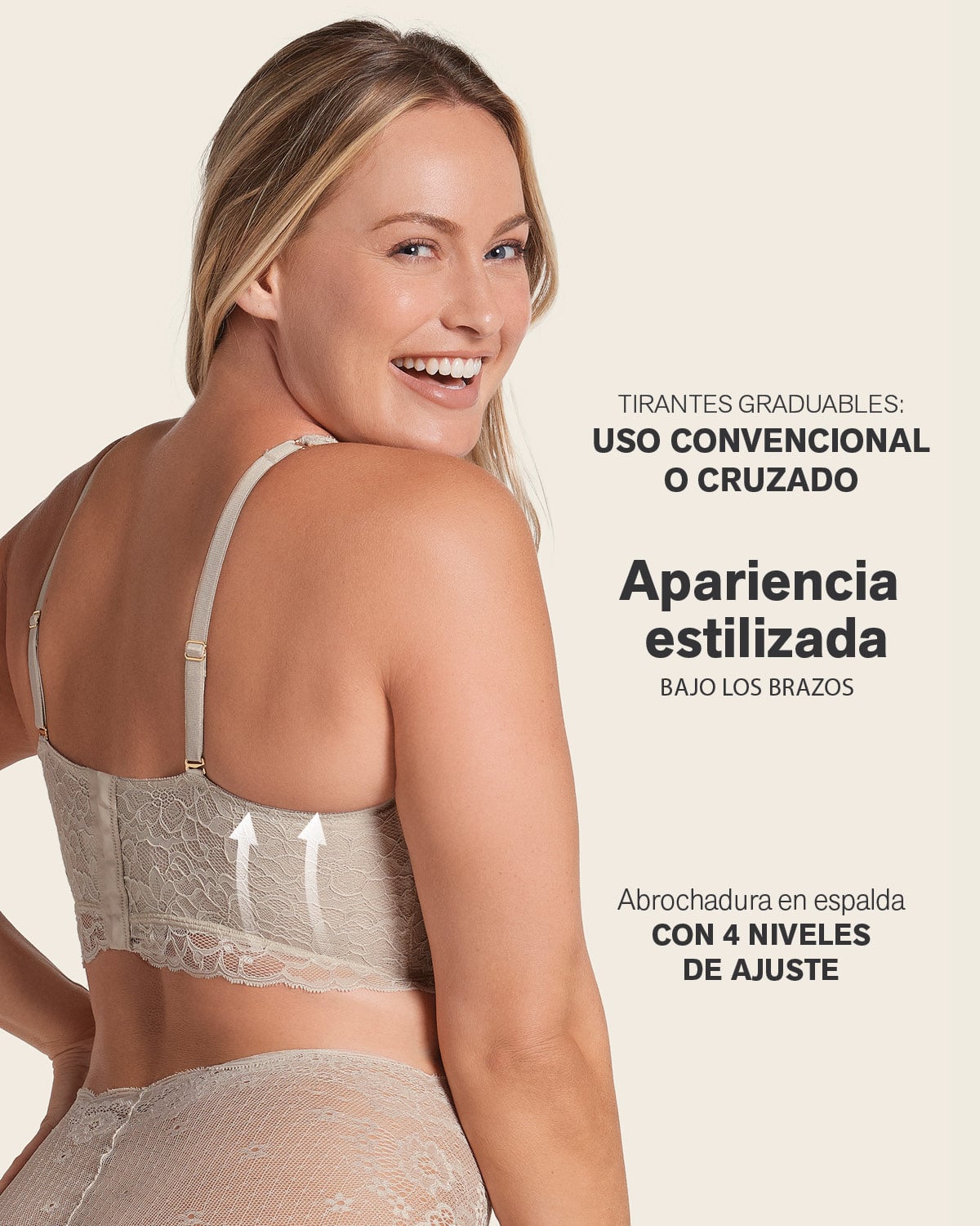 BRASIER MUJER LEONISA 91001 SOPORTE CREMA - 3