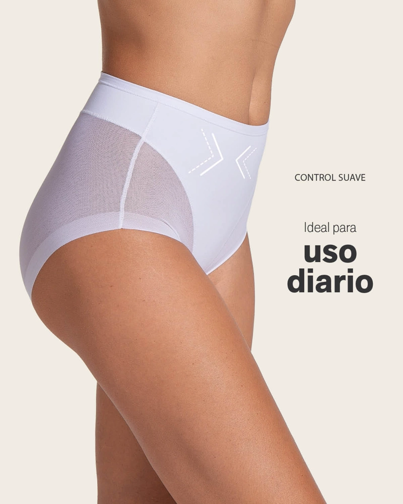 PANTIES MUJER LEONISA 12657 PANTY CONTROL SUAVE BLANCO - 2
