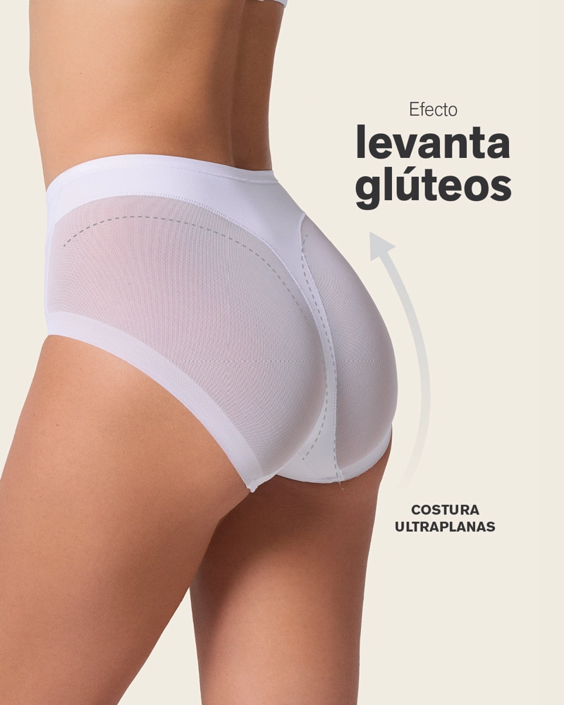 PANTIES MUJER LEONISA 12657 PANTY CONTROL SUAVE BLANCO - 3