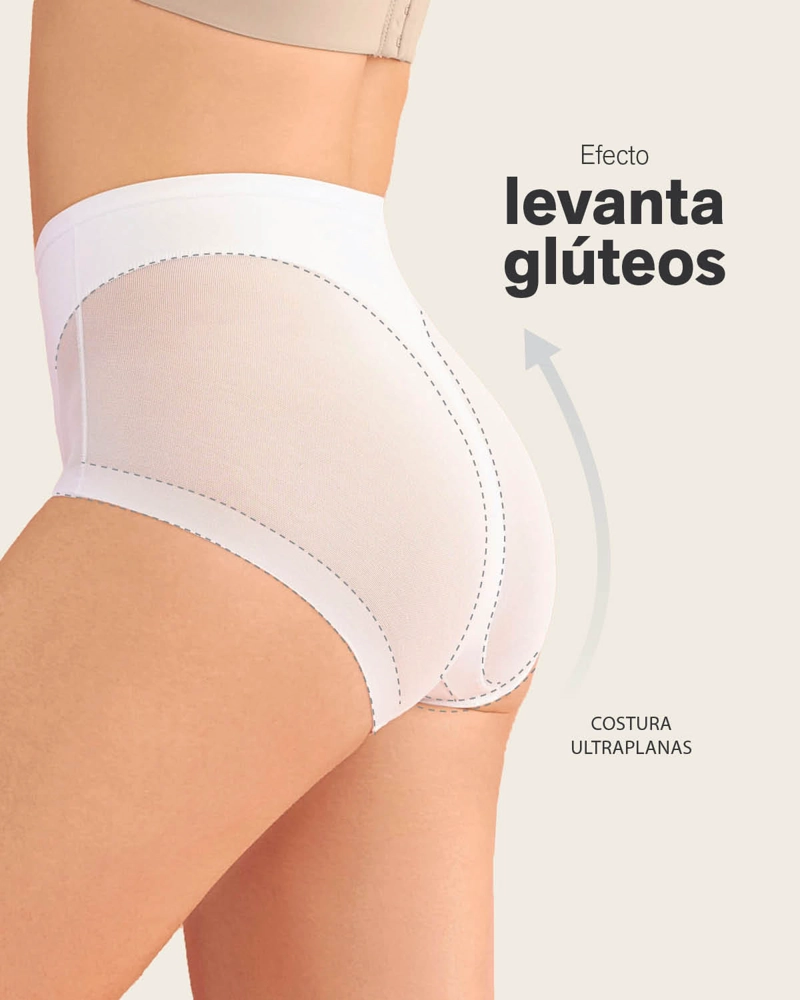 PANTIES MUJER LEONISA 12657 PANTY CONTROL SUAVE BLANCO - 7