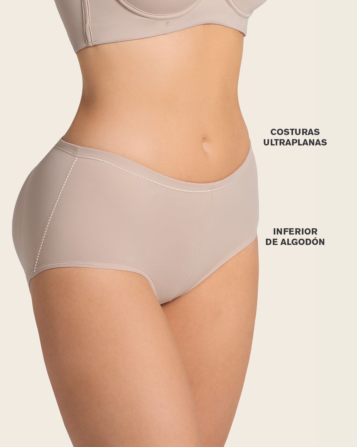 FAJAS MUJER LEONISA 12688 PANTY LEVANTACOLAS CAFÉ - 7