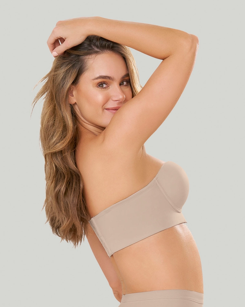 BUSTIER MUJER LEONISA 11911 STRAPLESS 360° DE PERFECCIÓN BEIGE - 2