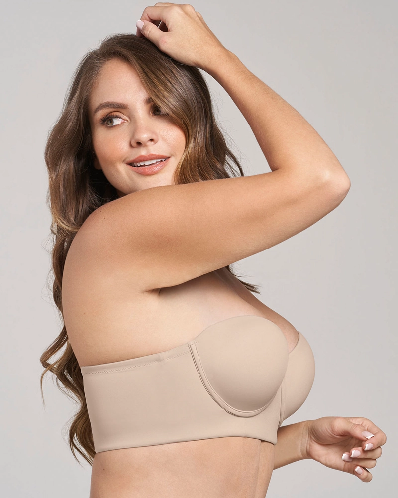 BUSTIER MUJER LEONISA 11911 STRAPLESS 360° DE PERFECCIÓN BEIGE - 4