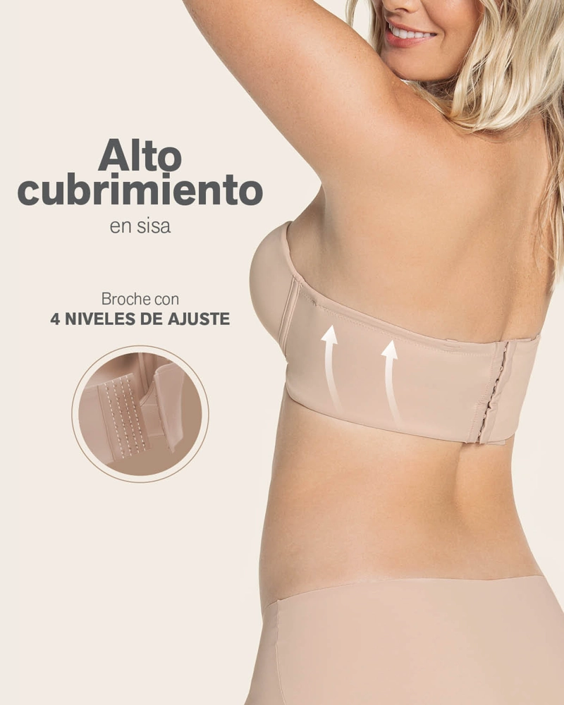 BUSTIER MUJER LEONISA 11911 STRAPLESS 360° DE PERFECCIÓN BEIGE - 9