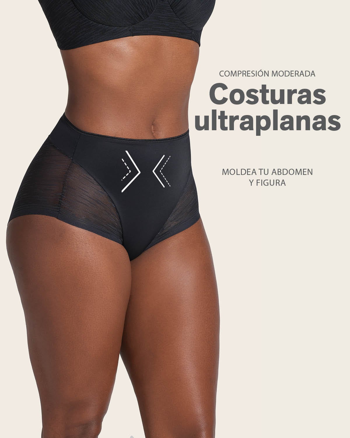 PANTIES MUJER LEONISA 12984 CALZÓN CONTROL MODERADO NEGRO - 3