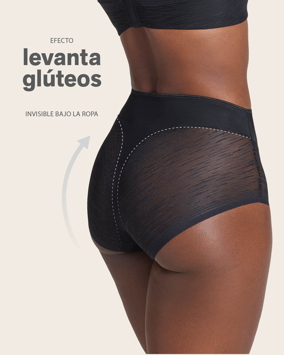 PANTIES MUJER LEONISA 12984 CALZÓN CONTROL MODERADO NEGRO - 4