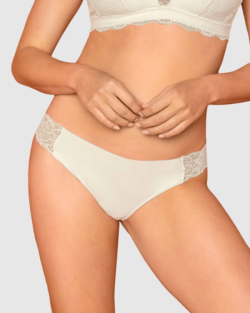 PANTIES MUJER LEONISA 12968 BRASILERO CREMA - 2