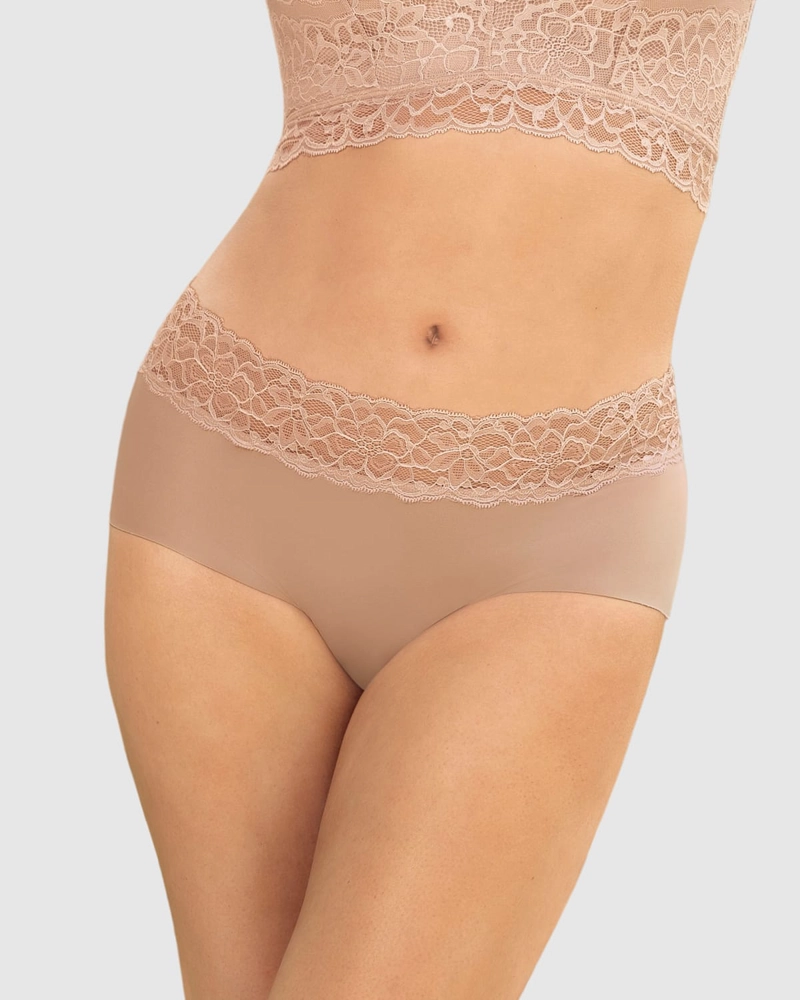 PANTIES MUJER LEONISA 12960 HIPSTERS Y CACHETEROS CAFÉ - 5