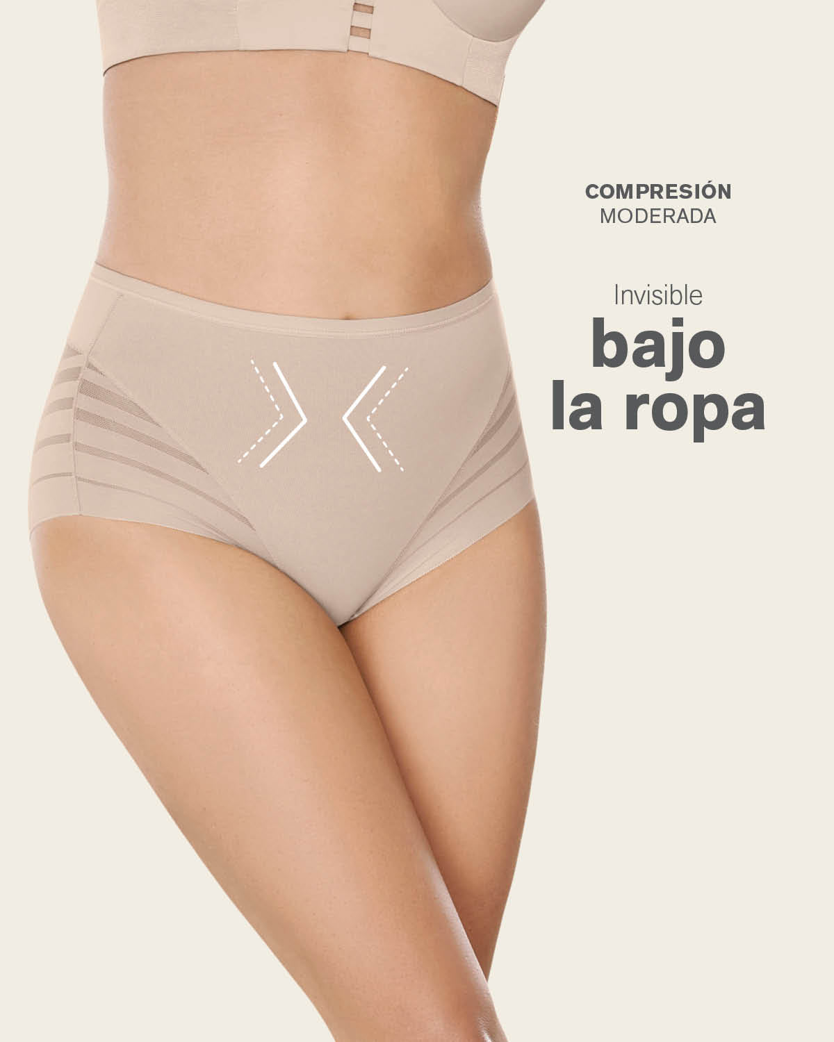 PANTIES MUJER LEONISA 12903 PANTY CONTROL SUAVE MARFIL - 3