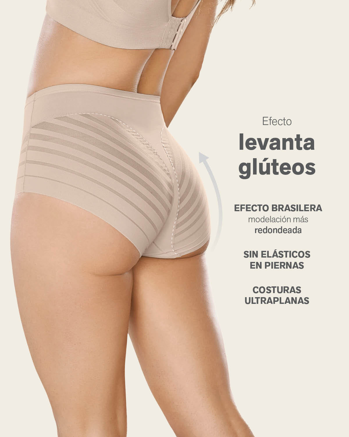 PANTIES MUJER LEONISA 12903 PANTY CONTROL SUAVE MARFIL - 4