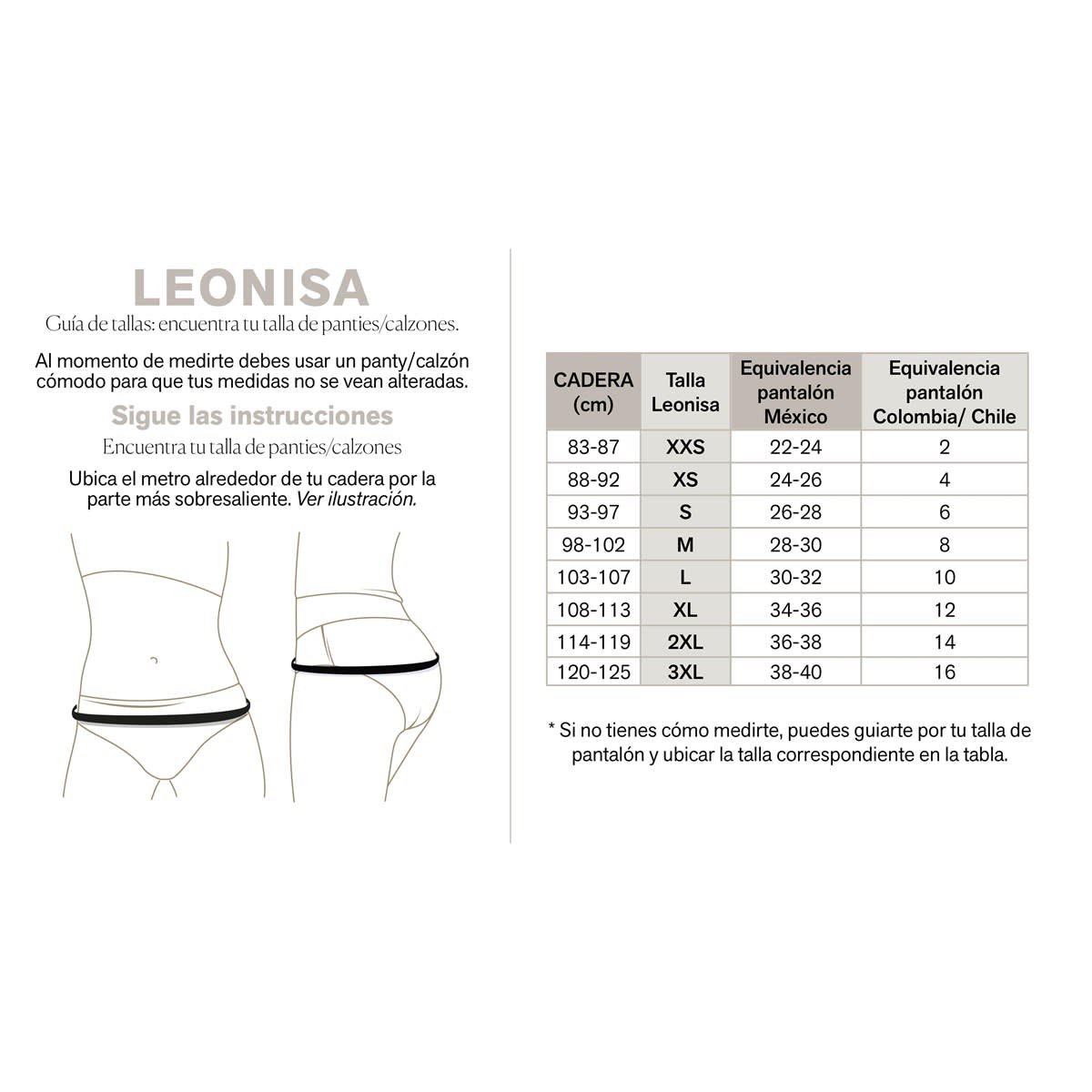PANTIES MUJER LEONISA 72264 HIPSTERS Y CACHETEROS BLANCO - 5
