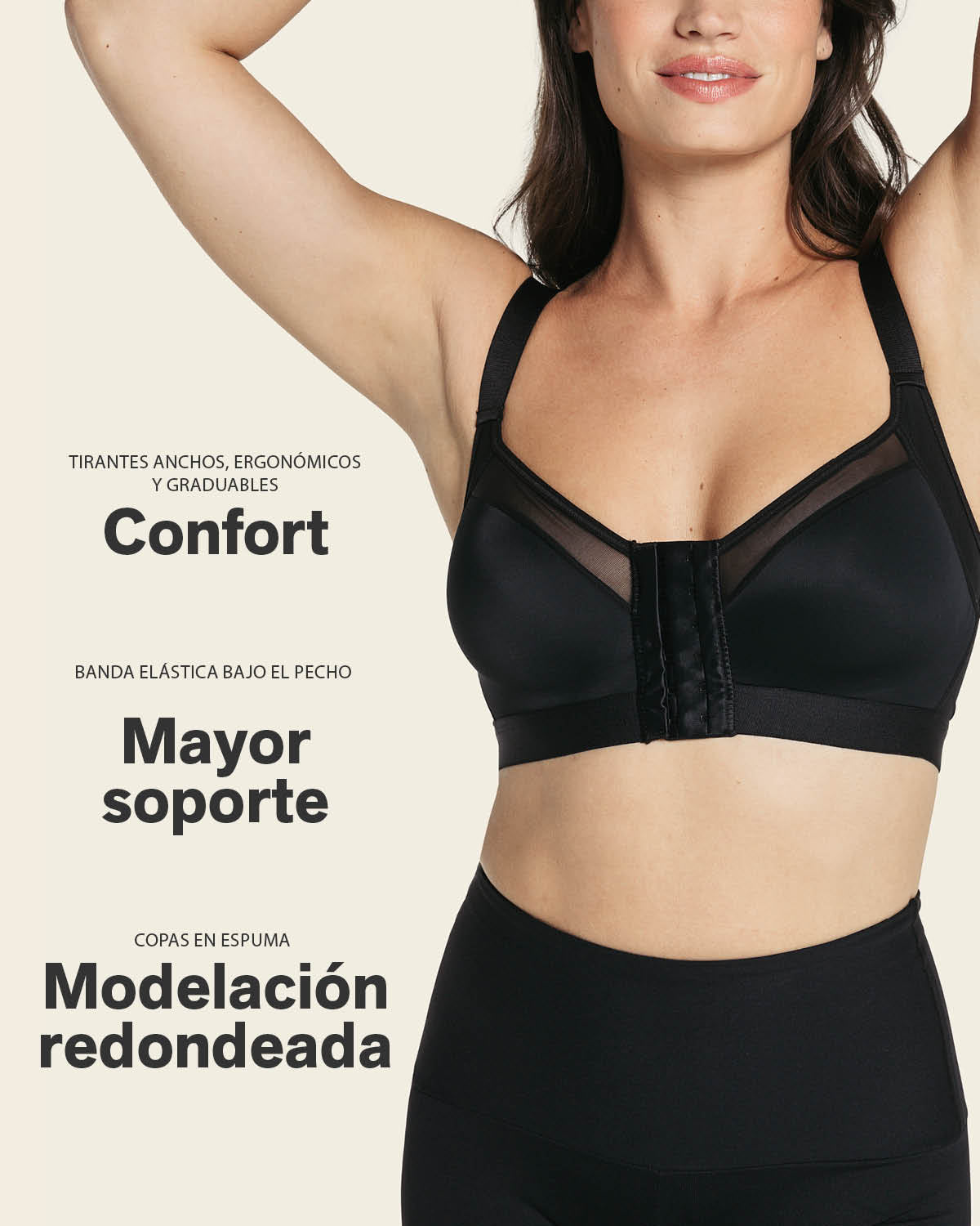 BRASIER MUJER LEONISA 11936 CONTROL NEGRO - 7
