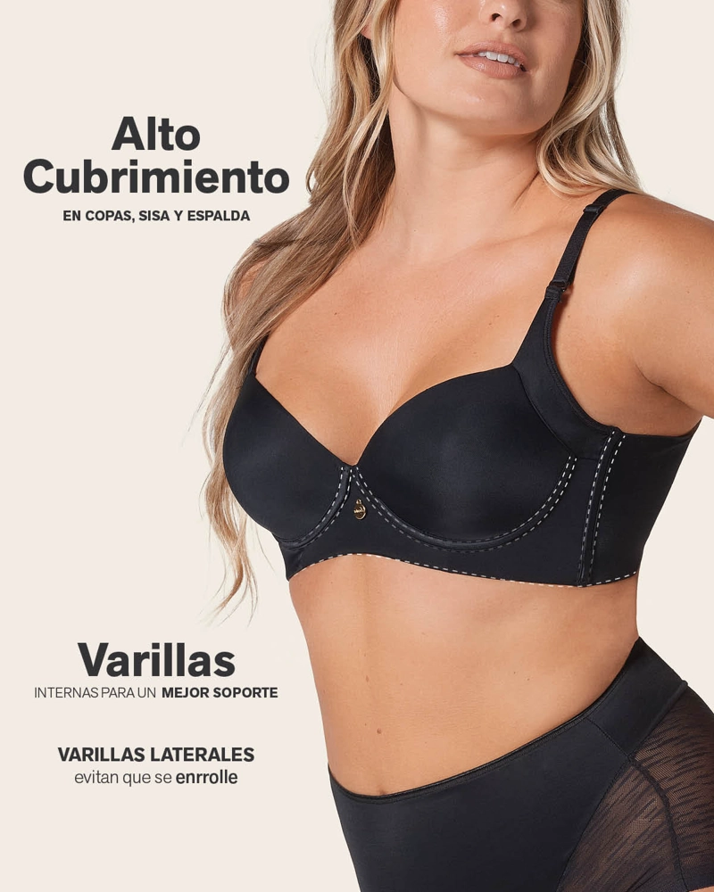 BRASIER MUJER LEONISA 11970 CONTROL NEGRO - 9